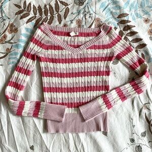 Adorable Super Soft Randy Girl Striped Knit Sweater🎀🤍